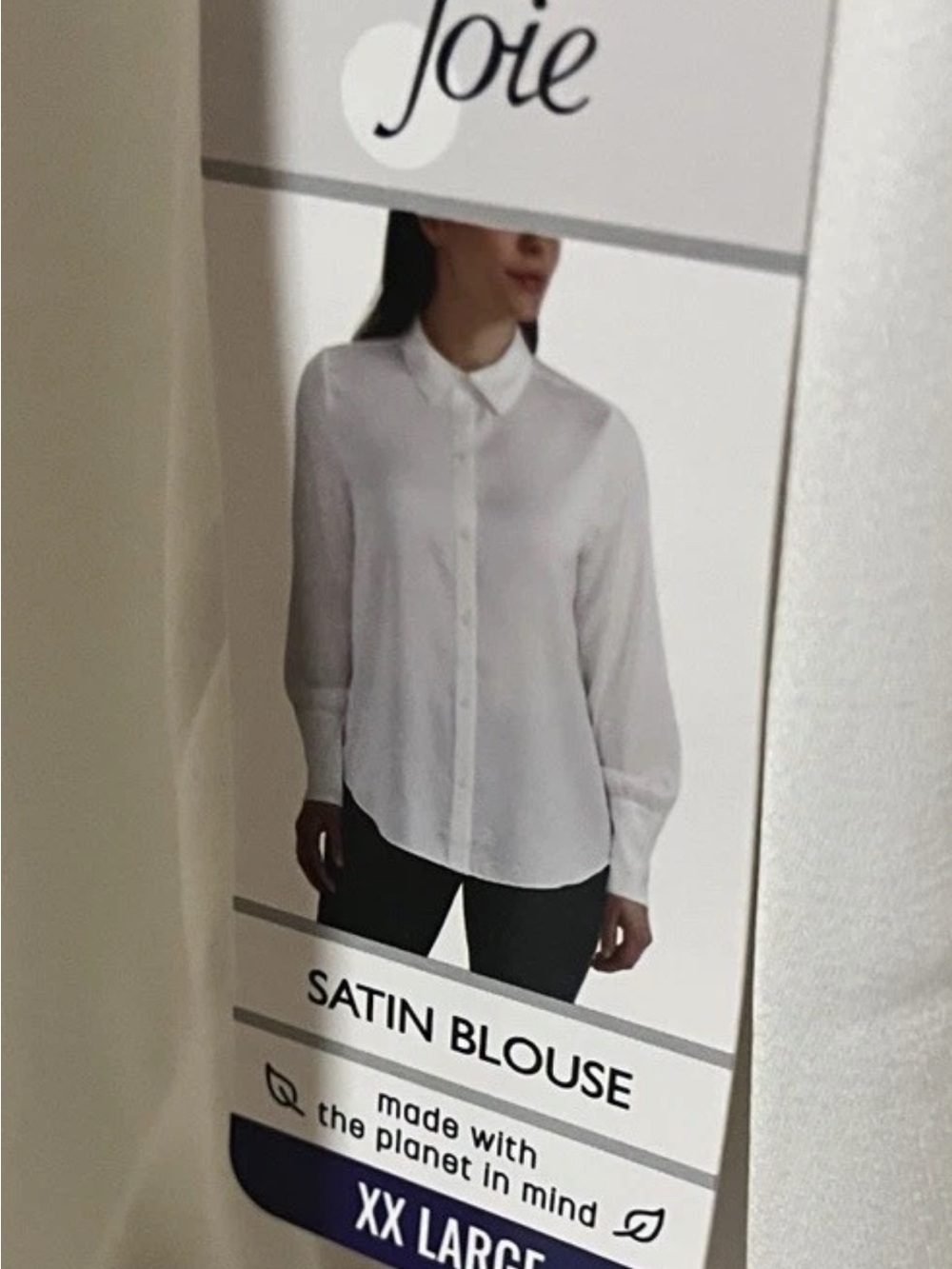 Joie Women's Long Sleeve Button-Down Collared Satin Blouse XXL NWT - Picture 3 of 5